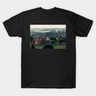 Mystical Morning Fog at Bagan Pagodas (Myanmar, Burma) T-Shirt